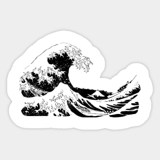 The Underwave off Kanagawa Black and White Sketch Sticker